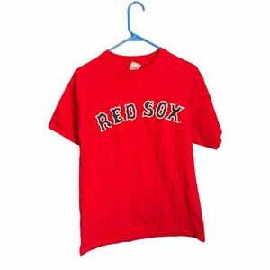Vintage DAVID ORTIZ PAPI #34 Boston Red Sox 2005 T-Shirt Mens M Red Short Sleeve